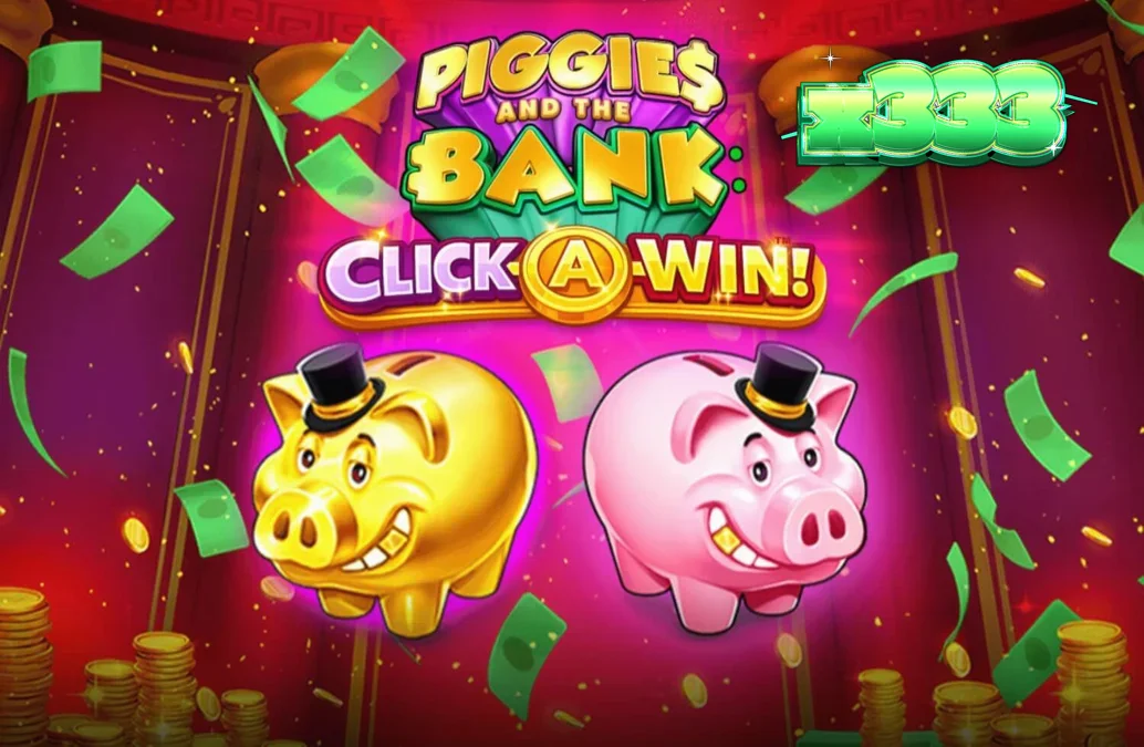 Interface do jogo Piggies and the Bank: Click-A-Win com o porquinho de cartola